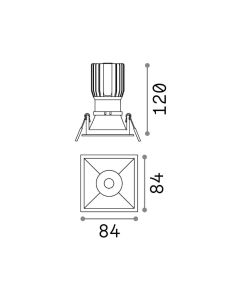 GAME TRIM SQUARE 11W 3000K BK WH Ideal Lux 192406
