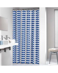 Whale 180x200 blue κουρτίνα μπάνιου πλαστική Sealskin  210971324