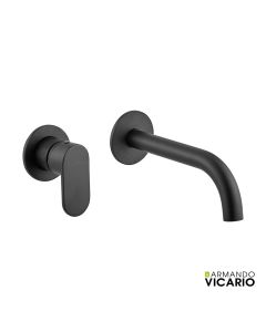 Μπαταρία Νιπτήρα Τοίχου Slim Vicario Black Matt 500045-400