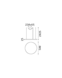ORACLE SLIM SP D050 ROUND 3000K ON-OFF BK Ideal Lux 229492