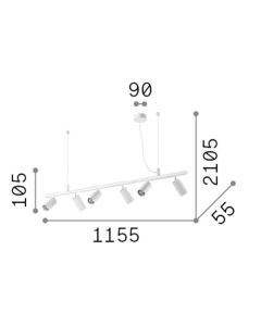 DYNAMITE SP6 BIANCO Ideal Lux 231433