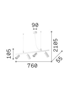 DYNAMITE SP4 OTTONE Ideal Lux 244624