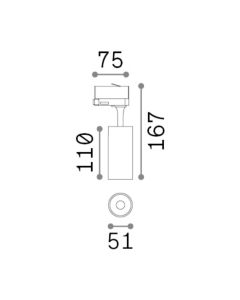 Προβολέας FOX TR 3-PHASE 08W CRI80 3000K ON-OFF Μαύρο Ideal Lux 250403