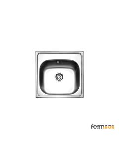 Νεροχύτης Κουζίνας Ανοξείδωτος Valley 50x50 Fortinox Inox Λείο  25050-110