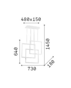 FRAME SP QUADRATO BIANCO 3000K Ideal Lux 253596