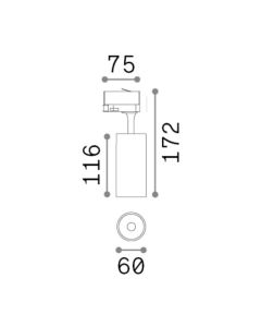 FOX TR 3-PHASE 15W CRI80 4000K ON-OFF WH Ideal Lux 267784