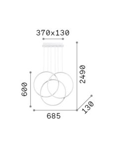 FRAME SP CERCHIO BIANCO 3000K Ideal Lux 269351