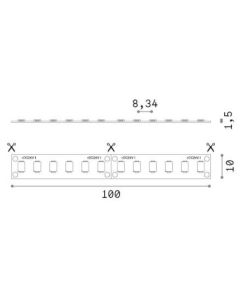 Ταινία LED STRIP LED 120 SMD 15W/M 3000K CRI90 IP65 Ideal Lux 272504