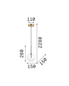 Κρεμαστό Φωτιστικό EQUINOXE SP1 D15 Ορείχαλκος Ideal Lux 277370