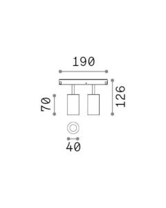 EGO TRACK DOUBLE 16W 3000K DALI WH Ideal Lux 286365