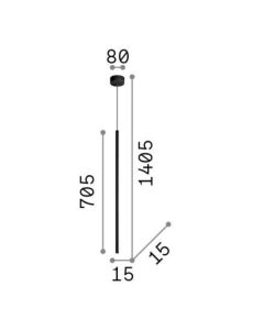 Κρεμαστό Φωτιστικό FILO SP1 LONG WIRE Ορείχαλκος 3000K Ideal Lux 300825