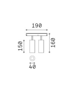 Γραμμικό Σύστημα Φωτισμού EGO SPOT DOUBLE 24W 3000K 1-10V NE Ideal Lux 303642