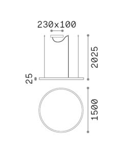 ORACLE SLIM SP D150 ROUND 3000K DALI WH Ideal Lux 304465