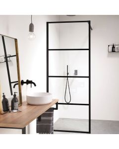 Orabella Lines Black matt 100 cm - Καμπίνα ελεύθερης τοποθέτησης με βραχίονα στήριξης τοίχου 30470