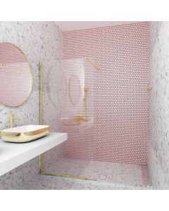 Orabella Serena Brushed Gold H185 60 cm - Καμπίνα ελεύθερης τοποθέτησης με βραχίονα στήριξης τοίχου 30568