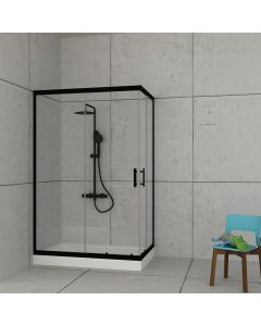 Orabella Stardust Easy Fix H200 Black matt 80X150 - Καμπίνα αντιστρέψιμη, ασύμμετρη 30664
