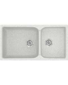 Νεροχύτης Κουζίνας 9251cm Ένθετος Eρμάριο 100 εκ.Συνθετικός Sanitec 307-01-Granite-White