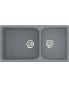 Νεροχύτης Κουζίνας 92x51cm Ένθετος Eρμάριο 100 εκ.Συνθετικός Sanitec 307-17-Metallic-Silver