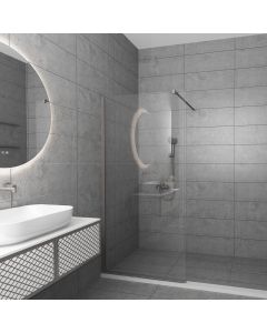 Orabella Serena Brushed nickel  H185 60 cm - Καμπίνα ελεύθερης τοποθέτησης με βραχίονα στήριξης τοίχου 30768