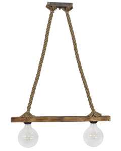 Ράγα μοντέρνο φωτιστικό Ε/27 RAGA 2L ROPE WOOD Heronia 31-1222