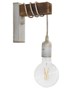 Φωτιστικό τοίχου Ε/27ΑΡ SQUARE WH-BR ΑΠΛΙΚΑ ΞΥΛΟ Heronia 31-1230