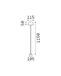 Φωτιστικό Δαπέδου PURE PT Λευκό Ideal Lux 311708