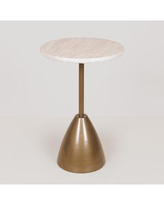 ΤΡΑΠΕΖΙ ΜΕΤΑΛΛΙΚΟ ΧΡΥΣΟ - ΛΕΥΚΟ  30x30x62cm Eurolamp 750-39561