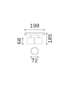 EGO TRACK DOUBLE BIG 20W 3000K ON-OFF BK Ideal Lux 316307