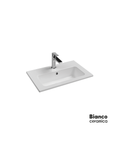 Νιπτήρας Πορσελάνης 60x36 (1 οπή) Bianco Ceramica White 37060-300