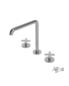 Μπαταρία Νιπτήρα Επικαθήμενη 3 οπών με Βαλβίδα Clic-Clac Εlle Cross La Torre Inox 38102-110