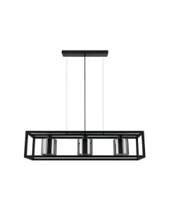 Eglo Brisling Μοντέρνο Κρεμαστό Φωτιστικό Τρίφωτο Ράγα με Ντουί E27 σε Μαύρο Χρώμα 390175