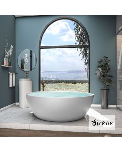 Μπανιέρα Solid Surface Ελεύθερης Τοποθέτησης CUSCO Freestanding Φ153, Sirene White Matt  CUSR153-301