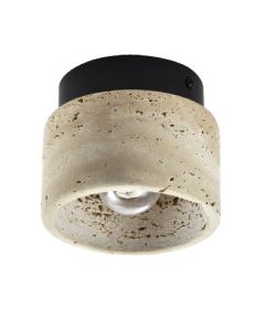 InLight Πλαφονιέρα οροφής γκρι από travertine marble 1XE27 D:12cm 42046