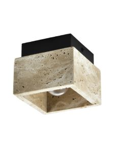 InLight Πλαφονιέρα οροφής γκρι από travertine marble 1XE27 D:12cm 42047