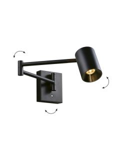 Φωτιστικό Τοίχου Ρυθμιζόμενο Μαύρο Melina Viokef 4335300