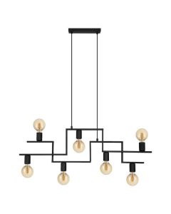 Eglo Fembard Μοντέρνο Κρεμαστό Φωτιστικό Πολύφωτο Ράγα σε Μαύρο Χρώμα 43365