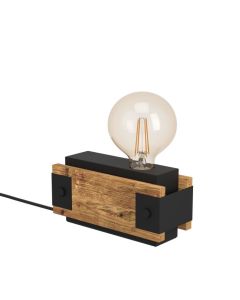 Φωτιστικό Επιτραπέζιο L200xH100mm 1xE27 Μέταλλο Μαύρο-Ξύλο Eglo Layham 43469