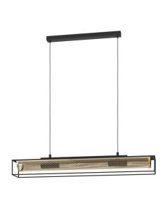 Φωτιστικό Κρεμαστό  Τετράφωτο 4xE27 L11120xH1500mm Μέταλλο Black-Brass Eglo Nohaeles 43788