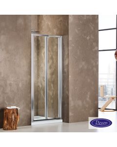 Πτυσσόμενη πόρτα καμπίνας ντουζιέρας Primus-Plus Bi-fold 80 ρυθμιζόμενη από 75,5 έως 79,5 εκ., Devon Clear Chrome BI080T-100