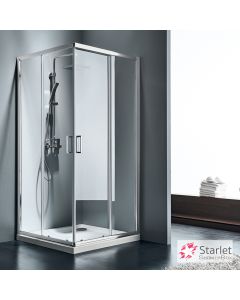 Καμπίνα ντουζιέρας Γωνιακής Εισόδου Corner Entry 80x80 (77-79 εκ.), Starlet  Clear Chrome CS80T-100