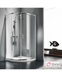 Ημικυκλική καμπίνα ντουζιέρας QUADRANT 80 (77-79εκ.), Starlet Clear Chrome QS80T-100