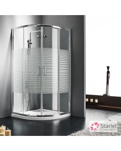Ημικυκλική καμπίνα ντουζιέρας QUADRANT 90 (87-89εκ.), Starlet Stripes Chrome QS90S-100