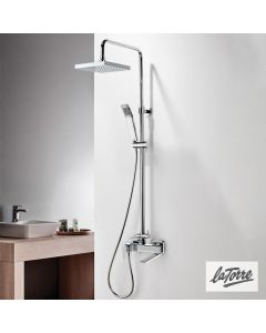 Μπαταρία Ντουζιέρας με Κεφαλή και Κολώνα ρυθμιζόμενου ύψους Profili-Plus La Torre Chrome 46025-100