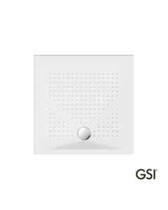 Ντουζιέρα Πορσελάνης Τετράγωνη 90x90 h.4 (4394) antislip Φ90 GSI White 470909-300