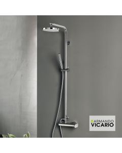 Μπαταρία Ντουζιέρας με Κεφαλή και Κολώνα μη ρυθμιζόμενου ύψους Slim Vicario Chrome 500066-100