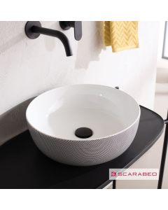 Νιπτήρας Πορσελάνης Glam Φ39 Scarabeo Pois Black  1807-SENR