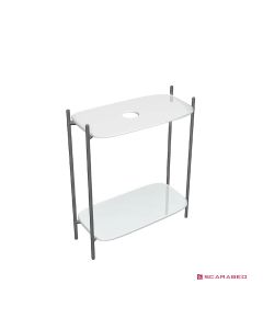 Έπιπλο μπάνιου Laila 2703-NROP με ράφια 2715+2710-300 χωρίς νιπτήρα, Scarabeo  27031510-NROP300300