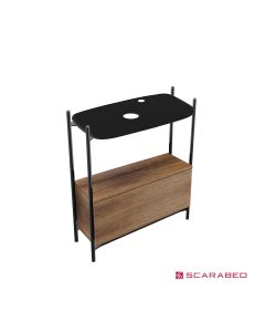 Έπιπλο μπάνιου Laila 2703-NROP με ράφι 2716-49 με συρτάρι 2712-89 χωρίς νιπτήρα, Scarabeo  27031612-NROP4989
