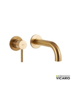 Μπαταρία Νιπτήρα Τοίχου industrial Vicario Brushed Gold 512045-201