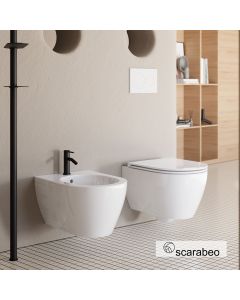 Λεκάνη Κρεμαστή MOON/50,5 Clean-Flush με κάλυμμα Slim Soft Close, Scarabeo White 552000SC-300